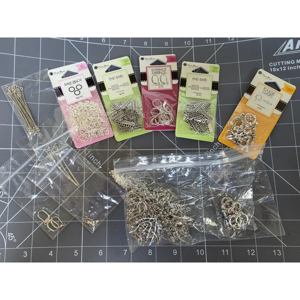 Blue Moon Beads Jewelry Making Findings Lot Jump Rings Ear Wires Toggle Clasps
